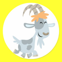Netter kühler Karikatur-Ziegen-Aufkleber sticker