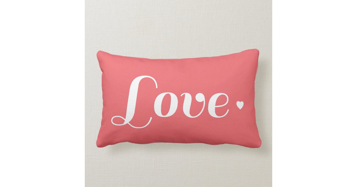 Cute Coral Love Heart Throw Pillows Mimogifts Com