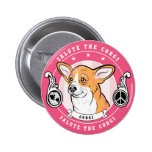 Cute Corgi Button Pink