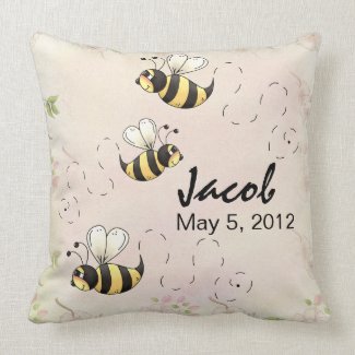 Cute Country Bees to Personalize throwpillow