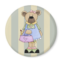 Cute Country Girl Teddy Bear magnets by animalmadness Cute Country Girl Teddy Bear magnets