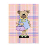 Cute Country Girl Teddy Bear Post Card