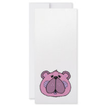cute country style bear face custom rack cards