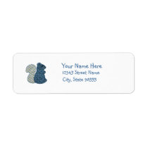 Cute Country Style Blue Squirrel labels