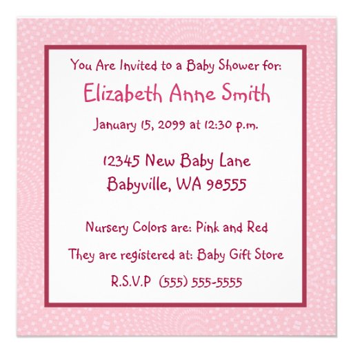 Cute Country Style Pink Plaid Pig Baby Shower Personalized Invitations