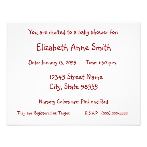 Cute Country Style Pink Plaid Pig Baby Shower Custom Invite