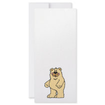 cute country style tan bear custom rack card