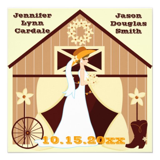 Cute Country Western Cowboy Wedding Invitations