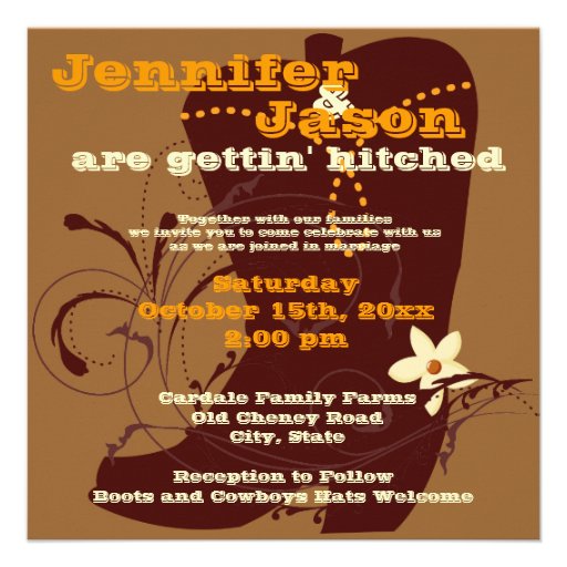Cute Country Western Cowboy Wedding Invitations