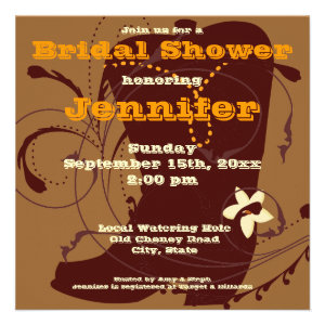 Cute Country Western Cowgirl Bridal Shower Invites
