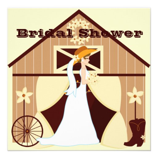 Cute Country Western Cowgirl Bridal Shower Invites