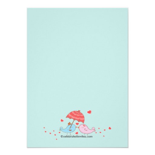 Cute Couple Love Birds Baby Shower Custom Announcement