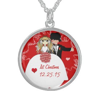 Cute Couple Musical Wedding 1st Christmas Necklace necklace