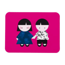 Cute couple vinyl magnet