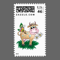 Cute Cow & Butterfly Stamps