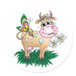Cute Cow & Butterfly Stickers