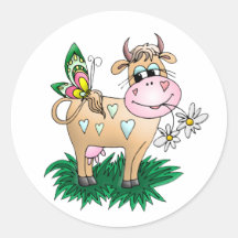 Cute Cow & Butterfly Stickers