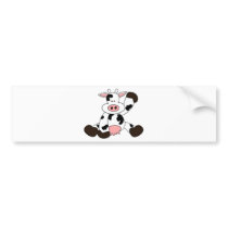 Cute Cow Cartoon Design Bumper Stickers