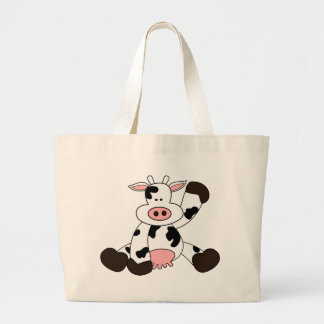 Cute Cow Cartoon Design Tote Bags