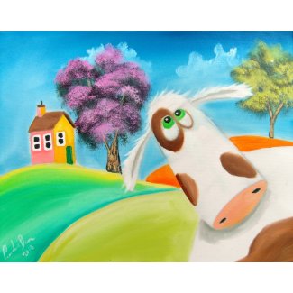 CUTE COW FACE Gordon Bruce art print