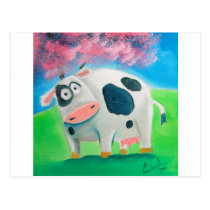 Cute cow folk art painting Gordon Bruce postcards
