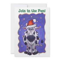 Cute Cow Holiday Party Invite