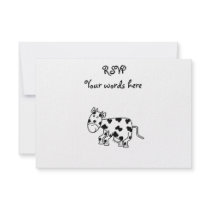 Cute cow personalized invitation