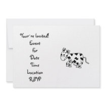 Cute cow personalized invitation