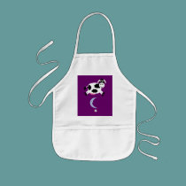 Cute Cow Jumped Over The Moon Purple Charity aprons