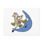 cute cow jumping over moon post cards