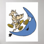 cute cow jumping over moon print