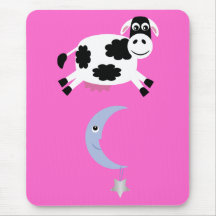 Cute Cow Jumping Over The Moon Mouse Pads