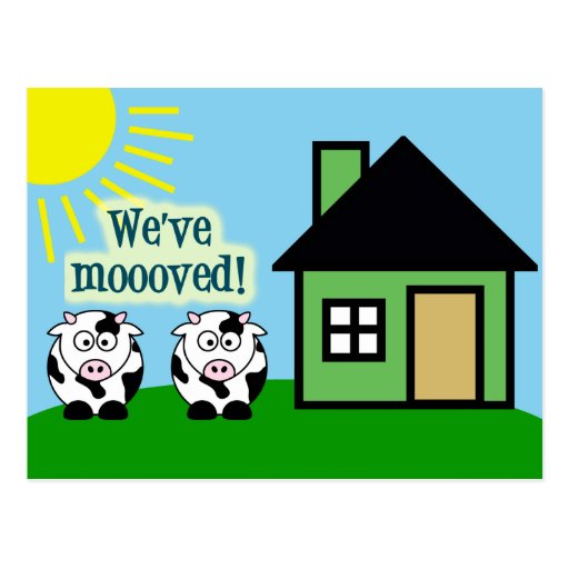 Cute Cow Just Moved Cards | Zazzle