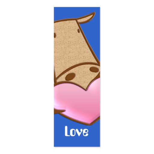 Cute Cow Love Bookmarks Business Card (front side)