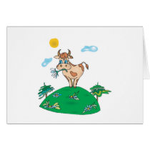 cute cow on hilltop cards by doonidesignsanimals cute cow on hilltop cards