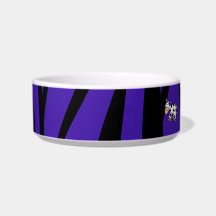 Cute cow purple zebra stripes cat bowls