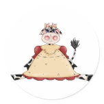 Cute Cow Round Sticker