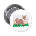 Cute Cow with Flower in Mouth Pinback Button