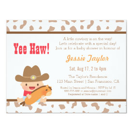 Cute Cowboy Western Theme Baby Shower Invitations