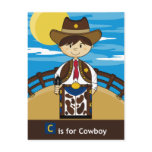 Cute Cowboy with Pistol Scene Post Card