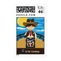 Cute Cowboy with Pistol Stamp
