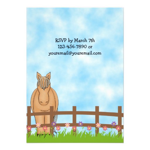 Cute Cowgirl and Horse Birthday Invitation