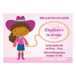 Cute cowgirl lasso girl's birthday party invite