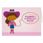 Cute cowgirl lasso girl's birthday party invite cards
