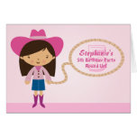 Cute cowgirl lasso girl's birthday party invite cards