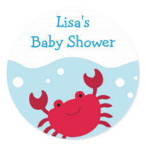 Cute Crab Ocean Bubbles Envelope Seals Stickers