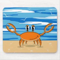 Cute Crab on Sandy Beach mousepads by markmurphycreative Cute Crab on Sandy Beach mousepads