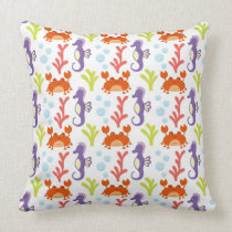 cute crabs and sea horses sealife pattern pillows