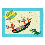 Cute Crawfish and Alligator Happy Birthday Card