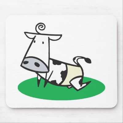 cute crawling baby cow Mouse Mats